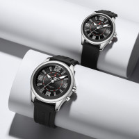 NAVIFORCE NF9256 Silicone Strap Unique Standard Design High Quality Quartz Watch For Couple - Silver & Black